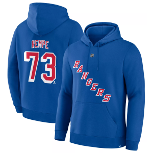 NHL Men's New York Rangers Matt Rempe #73 Blue Hoodie, Small