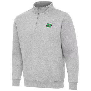 Antigua Antigua Men's Marshall Thundering Herd Grey Heather Victory 1/4 Zip Mock Pullover, Small, Gray - $84.99 at DICK'S Sporting Goods