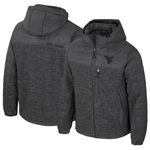 Colosseum Men's West Virginia Mountaineers Charcoal Nightman Full-Zip Jacket, Small, Gray