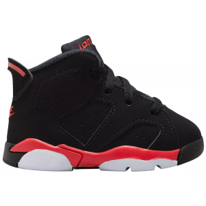 Air Jordan Toddler 6 Retro 'Infrared Salesman' Basketball Shoes, Boys', Size 8, Black/Lt Crimson