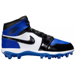 Jordan 1 Mid Football Cleats, Size 16, Royal/Black/White