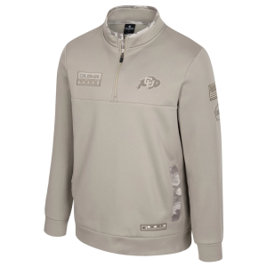 Colosseum Men's Colorado Buffaloes Dune OHT 1/4 Zip Fleece Jacket, Large, Tan