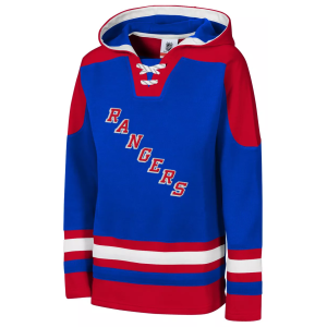 NHL Youth New York Rangers Blue Must-Have Ageless Home Pullover Hoodie, Small