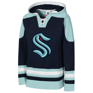 NHL Youth Seattle Kraken Navy Must-Have Ageless Home Pullover Hoodie, Small, Blue