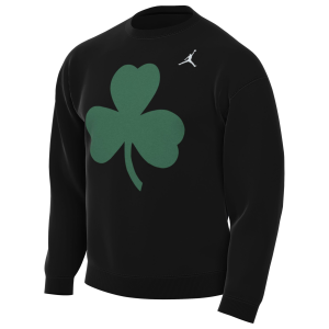 Jordan Men's Boston Celtics Black Statement Logo Crewneck Sweatshirt, Small
