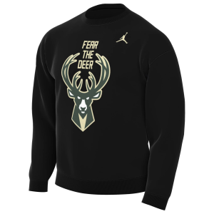 Jordan Jordan Men's Milwaukee Bucks Black Statement Logo Crewneck Sweatshirt, Large - $75.00 at DICK'S Sporting Goods