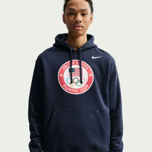 Nike Team USA Men's Club Fleece Hoodie, Small, Obsidian