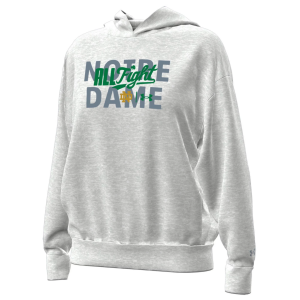 Under Armour Women's Notre Dame Fighting Irish Grey Icon Fleece Pullover Hoodie, Small, Gray