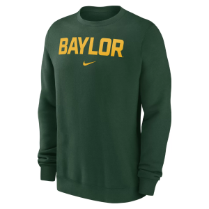 Nike Men's Baylor Bears Green Arch Club Fleece Crew Pullover Sweatshirt, Medium