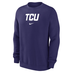 Nike Men's TCU Horned Frogs Purple Arch Club Fleece Crew Pullover Sweatshirt, XL