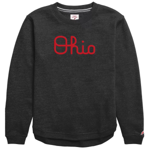 League-Legacy Women's Ohio State Buckeyes Heather Victory Crewneck Sweatshirt, Small, Gray