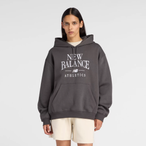 New Balance Women's Trackside Fleece Hoodie, XL, Faded Black