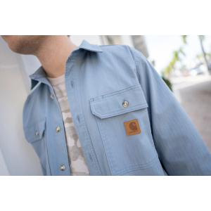 Carhartt Men's Newcastle Relaxed Shirt Jacket, Large, Rolling Thunder