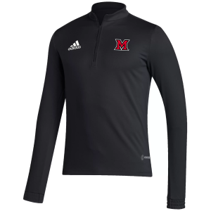 adidas Men's Miami RedHawks Black 1/4 Zip Pullover