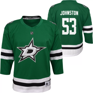 NHL Boys' Dallas Stars Wyatt Johnston #53 Breakaway Green Replica Home Jersey, Size 5/6