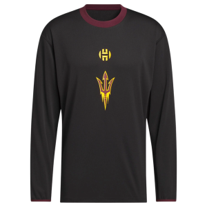 adidas Men's Arizona State Sun Devils James Harden #13 Black Long Sleeve T-Shirt, Small