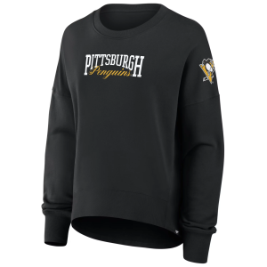 NHL Women's Pittsburgh Penguins Black Foundation Script Crewneck Sweatshirt, Small