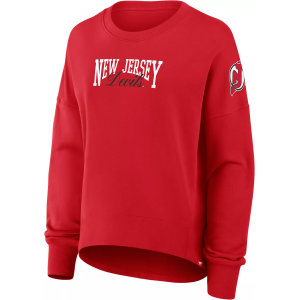 NHL Women's New Jersey Devils Red Foundation Script Crewneck Sweatshirt, Small