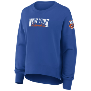 NHL Women's New York Islanders Deep Royal Foundation Script Crewneck Sweatshirt, Small, Blue