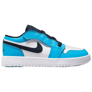 Jordan Kids' Preschool Air Jordan 1 Low Alt Shoes, Size 2.5, White/Dk Powder Blue-Obsidian