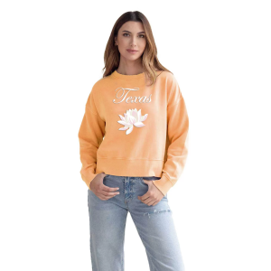 chicka-d Women's Texas Longhorns Orange Lotus Pullover Sweatshirt, Small