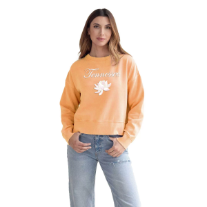 chicka-d Women's Tennessee Volunteers Orange Lotus Pullover Sweatshirt, Small