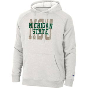 Champion Men's Michigan State Spartans Pebblestone Triumph Fleece Pullover Hoodie, XL, Gray