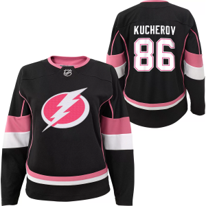 NHL Youth Tampa Bay Lightning Nikita Kucherov #86 Breakaway 2024-2025 Black Replica Premier Jersey, Small