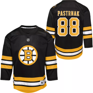 NHL Toddler Boston Bruins David Pastrnak #88 Breakaway Home Black Replica Jersey, Boys', 3T
