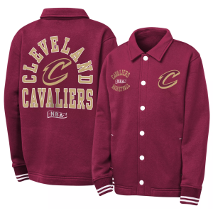 NBA Youth Cleveland Cavaliers Maroon Coach Jacket, Medium, Red