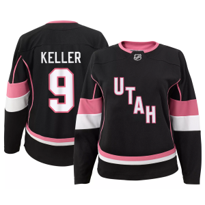 NHL Girls' Utah Mammoth Clayton Keller #9 Black Fashion Replica Jersey, Medium
