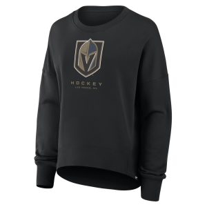 NHL Women's Vegas Golden Knights Black Club Fleece Crew Neck Sweatshirt, Medium