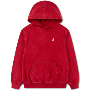 Jordan Boys' Washed Fleece Pullover Hoodie, XL, Gym Red