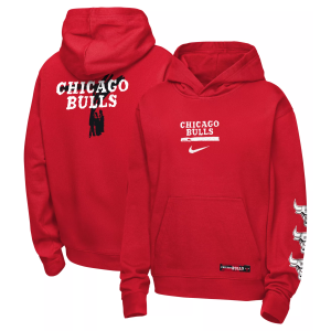 Nike Youth Chicago Bulls Red Graphic Club Hoodie, Medium