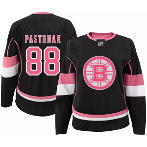 NHL Girls' Boston Bruins David Pastrnak #88 Breakaway Black Replica Jersey, Small