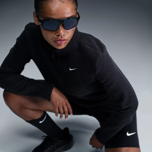 Nike Women's Sportswear Phoenix Plush Slim Long-Sleeve Cozy Fleece 1/2-Zip, XXL, Black