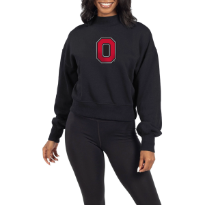 chicka-d Women's Ohio State Buckeyes Black Hailey Crewneck Sweatshirt, Small