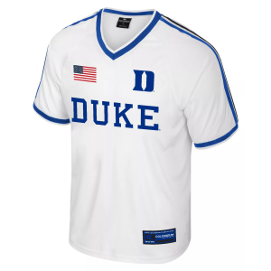 Colosseum Men's Duke Blue Devils White Soccer Jersey, Medium