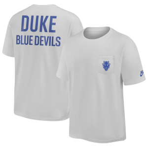 Nike Men's Duke Blue Devils Photon Dust 2 Hit Pocket T-Shirt, Small, White