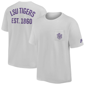 Nike Men's LSU Tigers Photon Dust 2 Hit Pocket T-Shirt, Small, White
