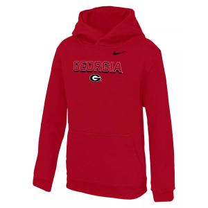 Nike Youth Georgia Bulldogs Red Team Shadow Club Pullover Hoodie, Small