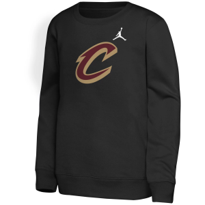Jordan Youth Cleveland Cavaliers Black Statement Logo Crewneck Sweatshirt, Small