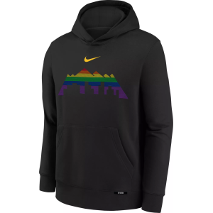 Nike Youth 2025-26 City Edition Denver Nuggets Club Logo Hoodie, Small, Black