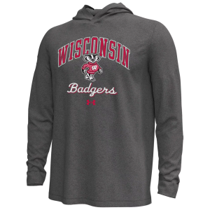 Under Armour Men's Wisconsin Badgers Black Icon Hoodie, Small