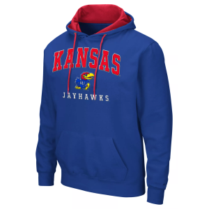 Colosseum Men's Kansas Jayhawks Royal Pullover Hoodie, Large, Blue