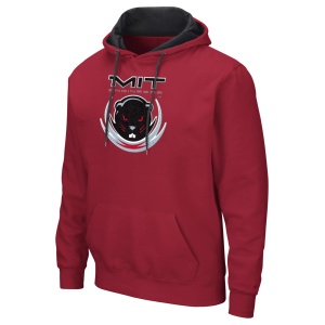 Colosseum Men's MIT Engineers Cardinal Pullover Hoodie, Large, Red