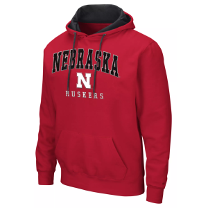 Colosseum Men's Nebraska Cornhuskers Red Pullover Hoodie, Large