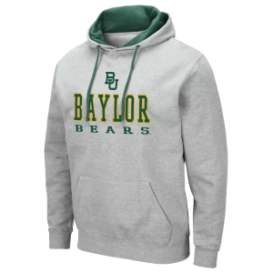 Colosseum Men's Baylor Bears Heather Grey Pullover Hoodie, Large, Gray