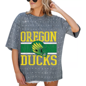 Gameday Couture Women's Oregon Ducks Grey Rhinestone T-Shirt, Medium, Gray