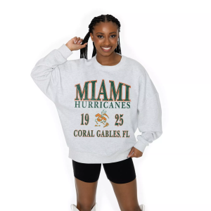 Gameday Couture Women's Miami Hurricanes White Oversized Crewneck Sweatshirt, XL